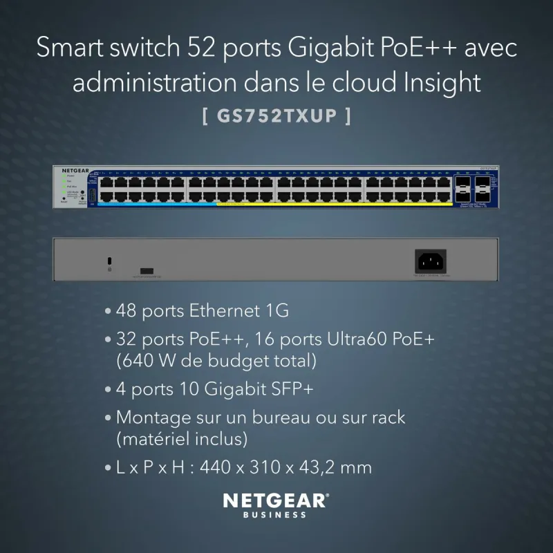 Switch Netgear GS752TXUP-300EUS