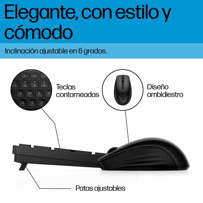 Keyboard and Mouse HP 4R009UT#ABE Black