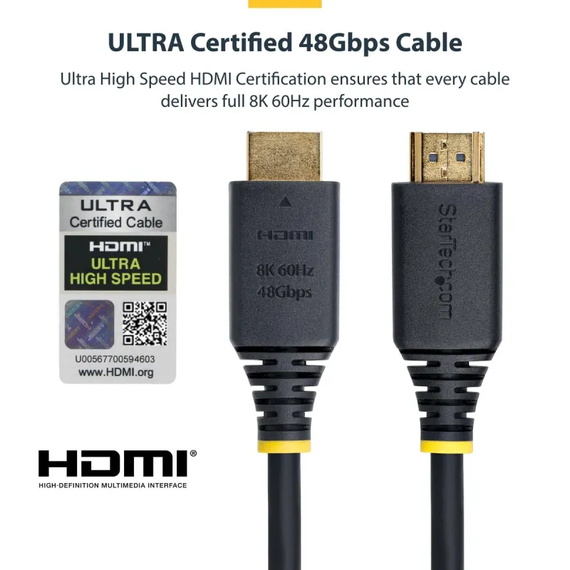 HDMI Cable Startech HDMI21-CBL-8K60-5M Black 5 m
