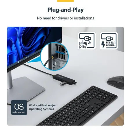 USB-jaotur Startech H5A4A-USB-HUB-2 Must