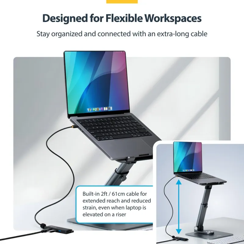 USB Centrmezgls Startech H5C4A-USB-HUB-2 Melns
