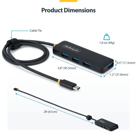 USB Hub Startech H5C4A-USB-HUB-2 Black