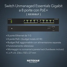 Kytkin Netgear GS308LP-100EUS