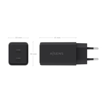 Seinalaadija Aisens ASCH-65W2P079-BK Must 65 W