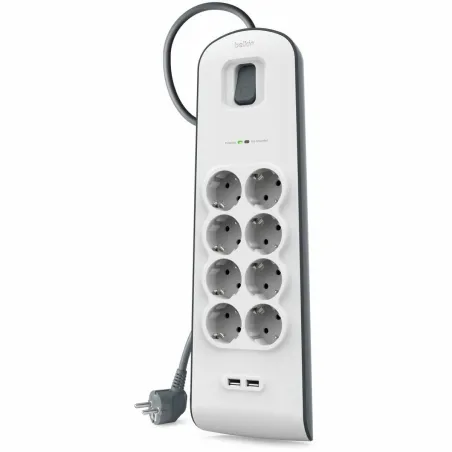 Elektros prailgintuvas su jungikliu, 8 lizdai Belkin BSV804VF2M USB x 2 Balta (2 m)