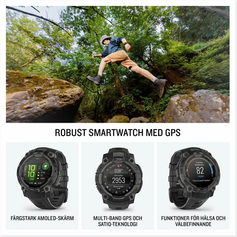 Älykello Garmin Instinct 3 AMOLED Musta 1,2" 45 mm