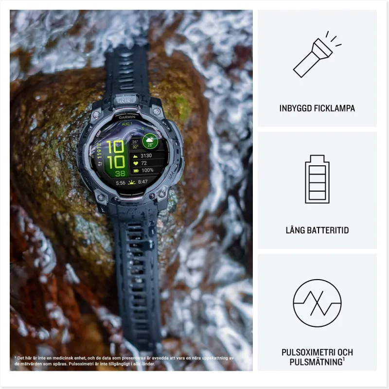 Älykello Garmin Instinct 3 AMOLED Musta 1,2" 45 mm
