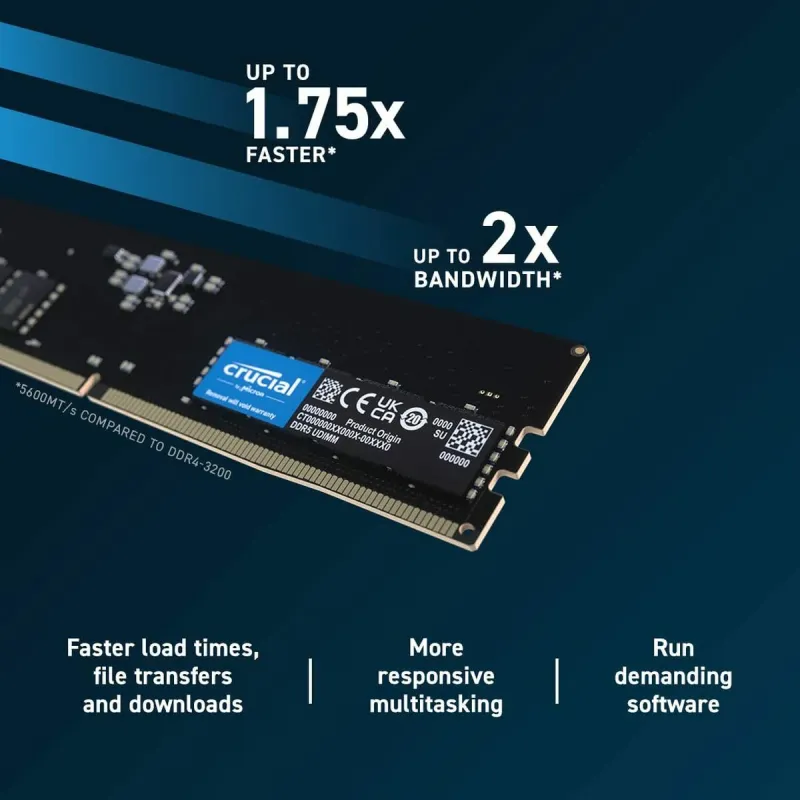RAM Atmiņa Crucial CT8G56C46U5 8 GB DDR5 SDRAM DDR5 5600 MHz