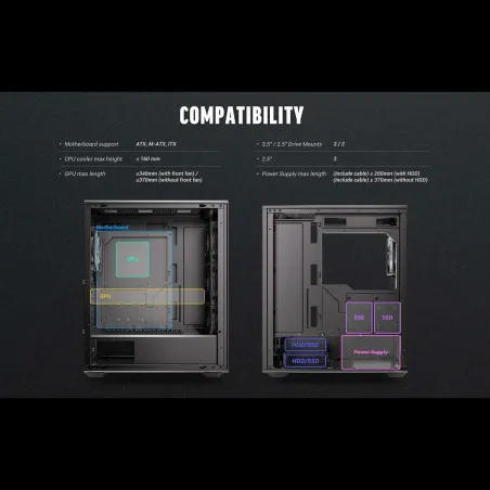 ATX Semi-tower Korpus Antec AX85 ARGB Must