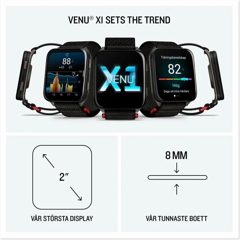 Nutikell Garmin Venu X1 Must Laud 2"