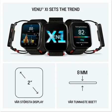 Nutikell Garmin Venu X1 Must Laud 2"