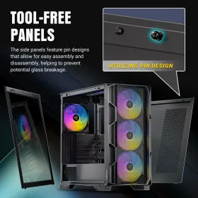 ATX Semi-tower Korpus Antec AX-1000 Must