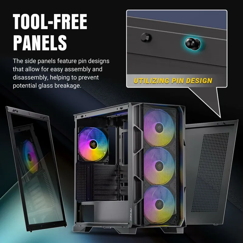 ATX pusiau bokšto tipo korpusas Antec AX-1000 Juoda