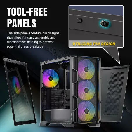 ATX Semi-tower Korpus Antec AX-1000 Must