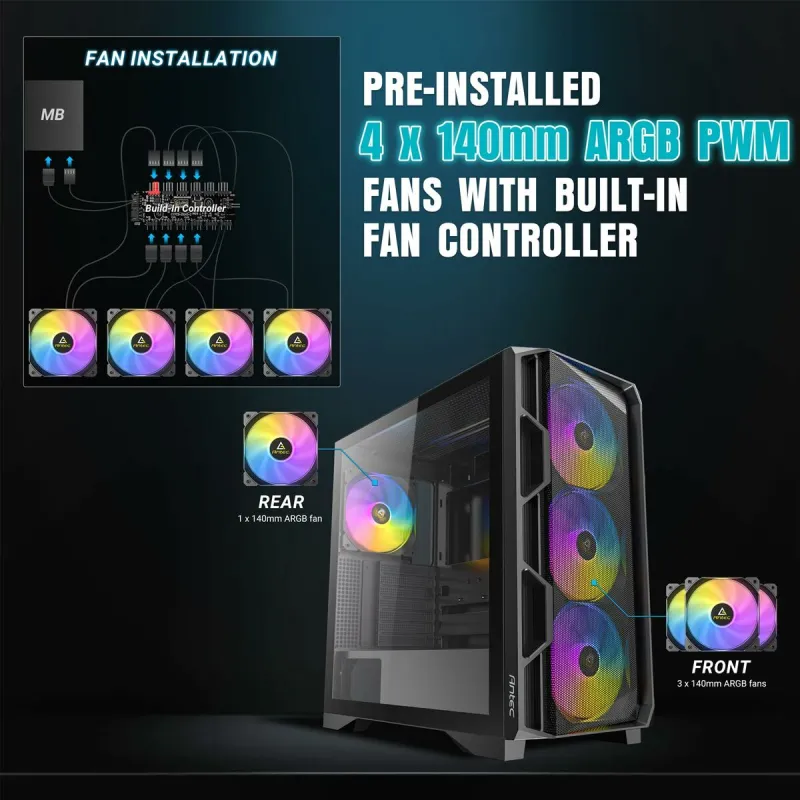 ATX Semi-tower Box Antec AX-1000 Black