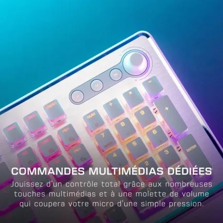 Klaviatūra Turtle Beach Vulcan II Balts Azerty Francūzis