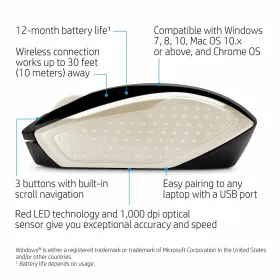 Mouse HP 200 (Silk Gold) Gold 1000 dpi