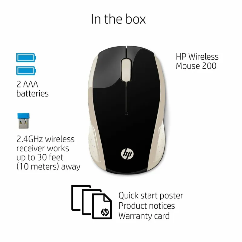 Mouse HP 200 (Silk Gold) Gold 1000 dpi