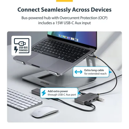 USB-разветвитель Startech 5G4AC-USB-C-HUB Серый