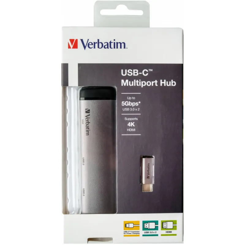 USB Centrmezgls Verbatim Sudrabains