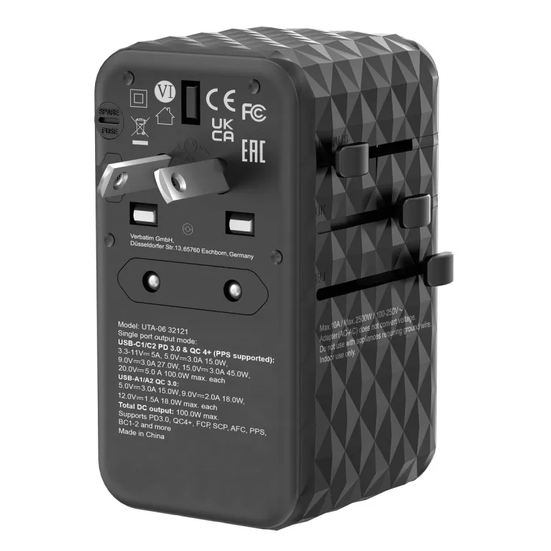 Adapteris Verbatim Melns Pelēks 100 W