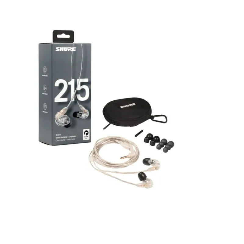 Ausinės su mikrofonu Shure SE215 Pro Skaidrus