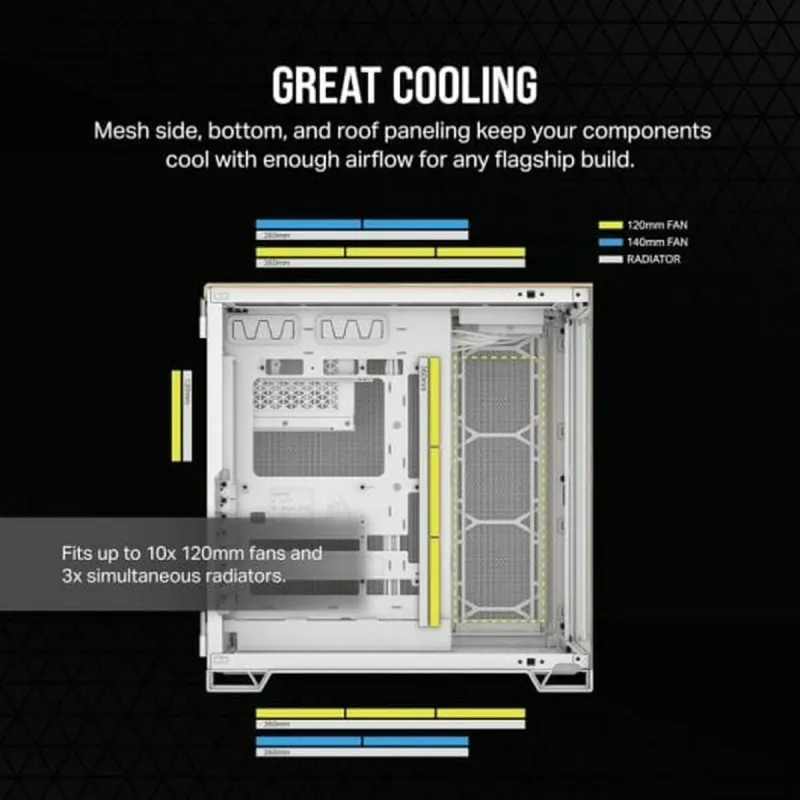 Блок полубашня ATX Galileo Corsair CC-9011284-WW Белый Разноцветный
