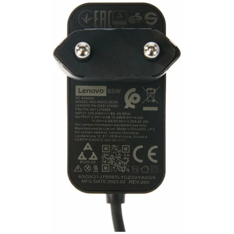 Sülearvuti Laadija Lenovo GX21L58555 65 W