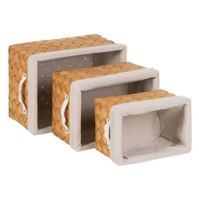 Korisetti Luonnollinen Puu Materiaali 39,5 x 30 x 24 cm (3 osaa)
