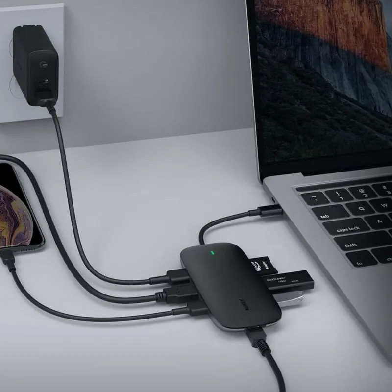 USB šakotuvas Aukey CB-C71 Juoda 100 W