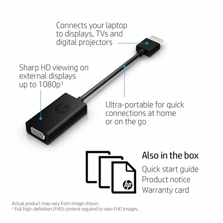 HDMI Kabelis HP H4F02AA#AC3 Melns
