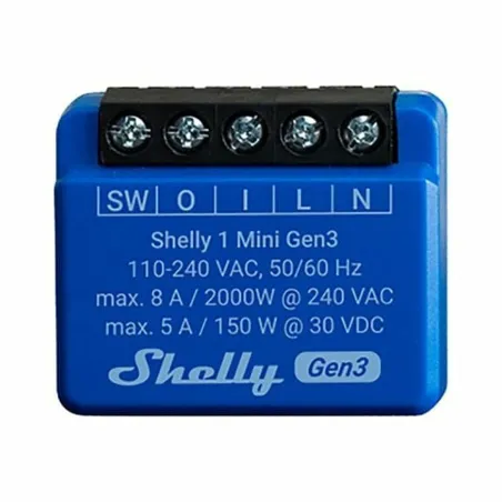 Išmanusis lizdas Shelly MINI 1 GEN3 RELE WIFI BT Bluetooth Wi-Fi Bluetooth 4.2
