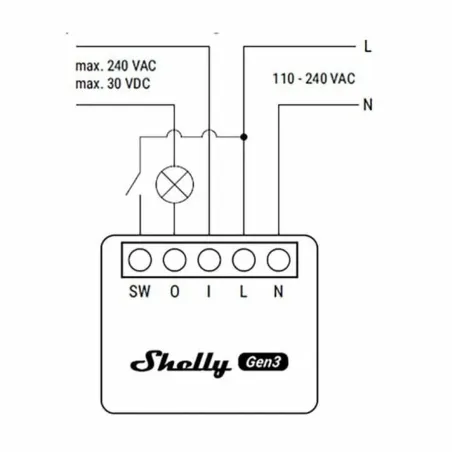 Умная розетка Shelly MINI 1 GEN3 RELE WIFI BT Bluetooth Wi-Fi Bluetooth 4.2
