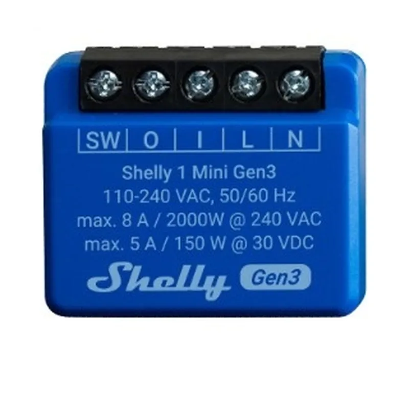 Smart Plug Shelly MINI 1 GEN3 RELE WIFI BT Bluetooth Wi-Fi Bluetooth 4.2