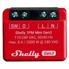 Wi-Fi switch module Shelly Mini 1PM Gen3 Bluetooth Wi-Fi Bluetooth 4.2
