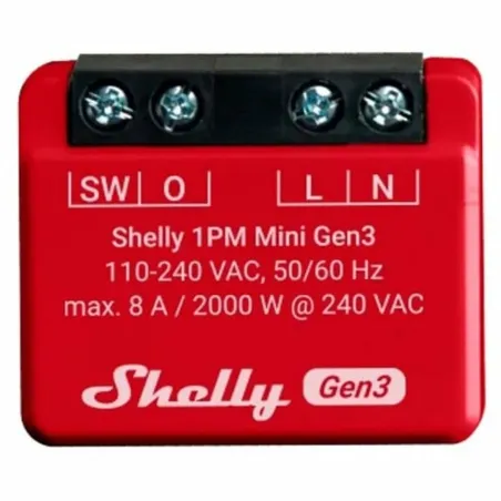 Wi-Fi lüliti moodul Shelly Mini 1PM Gen3 Bluetooth Wi-Fi Bluetooth 4.2