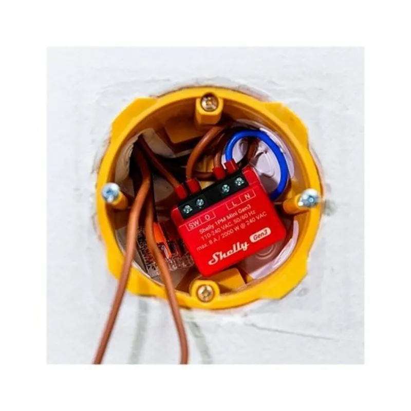 Wi-Fi jungiklio modulis Shelly Mini 1PM Gen3 Bluetooth Wi-Fi Bluetooth 4.2