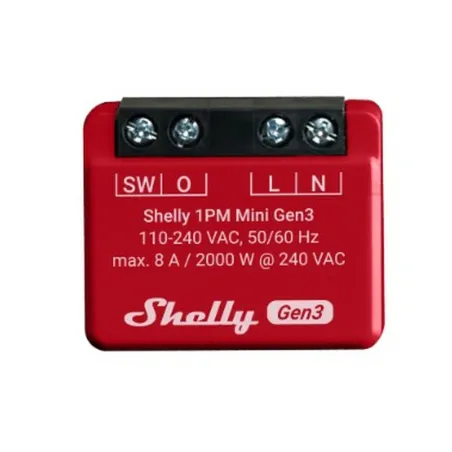 Wi-Fi switch module Shelly Mini 1PM Gen3 Bluetooth Wi-Fi Bluetooth 4.2