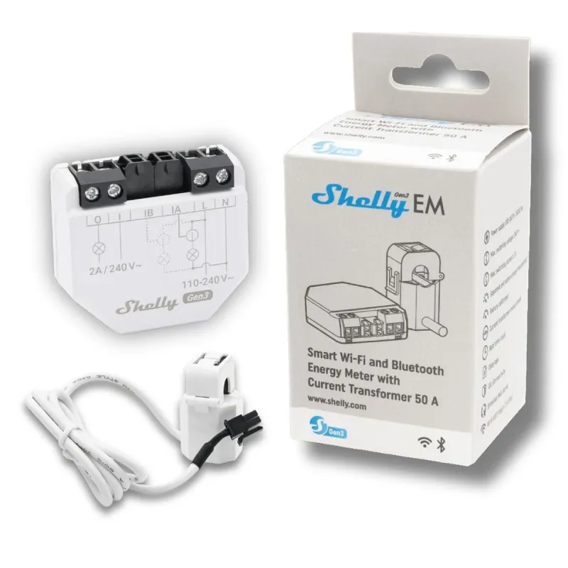 Модуль Wi-Fi переключателя Shelly EM GEN3 + 50 A CT