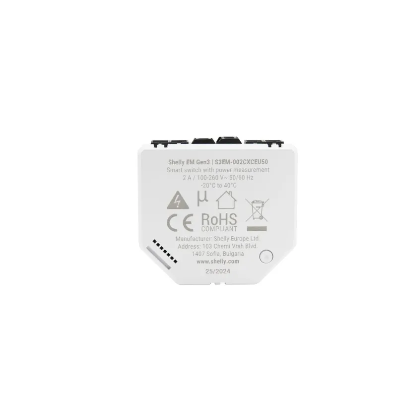 Wi-Fi slēdža modulis Shelly EM GEN3 + 50 A CT