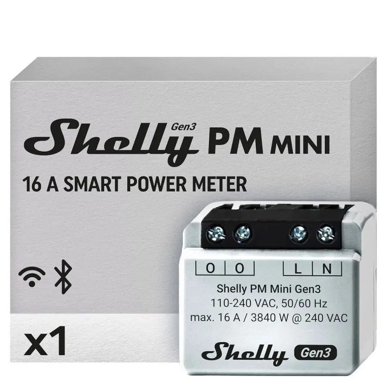 Smart Plug Shelly MINI 1PM GEN3 Bluetooth Wi-Fi Bluetooth 4.2