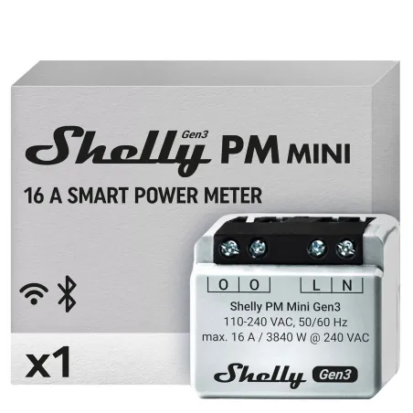 Smart Plug Shelly MINI 1PM GEN3 Bluetooth Wi-Fi Bluetooth 4.2