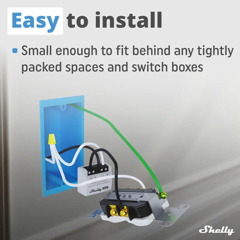 Nutipistik Shelly MINI 1PM GEN3 Bluetooth Wi-Fi Bluetooth 4.2