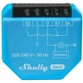 Nutipistik Shelly S3SW-0A2X4EUL Bluetooth Wi-Fi 230 V 16 A