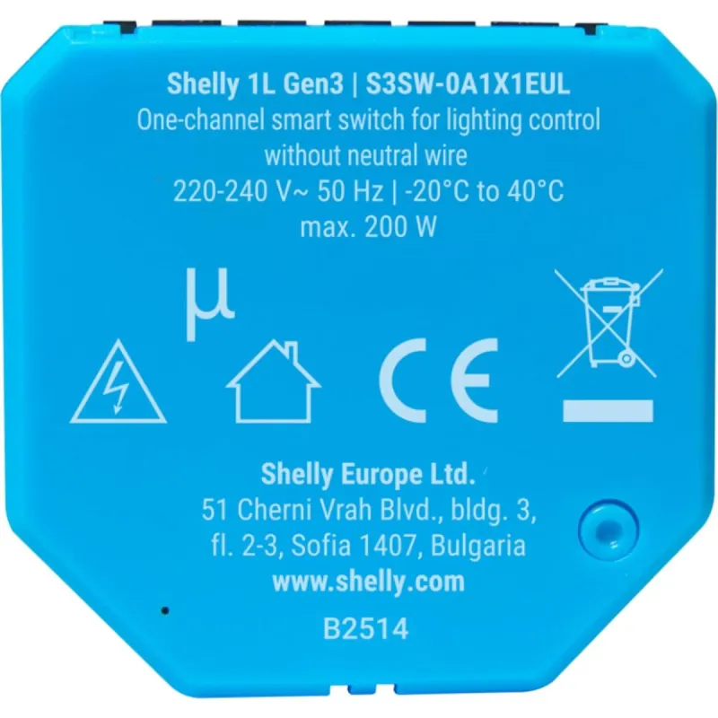 Älypistorasia Shelly S3SW-0A2X4EUL Bluetooth Wi-Fi 230 V 16 A