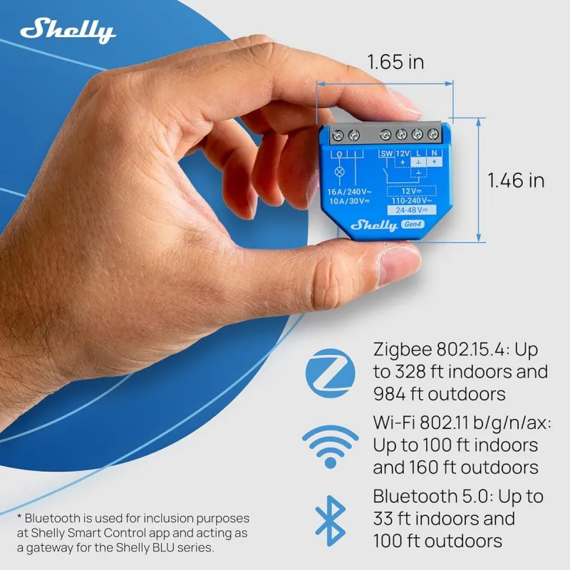 Smart Plug Shelly S4SW-001X16EU Bluetooth Wi-Fi Bluetooth 5.0 240 V