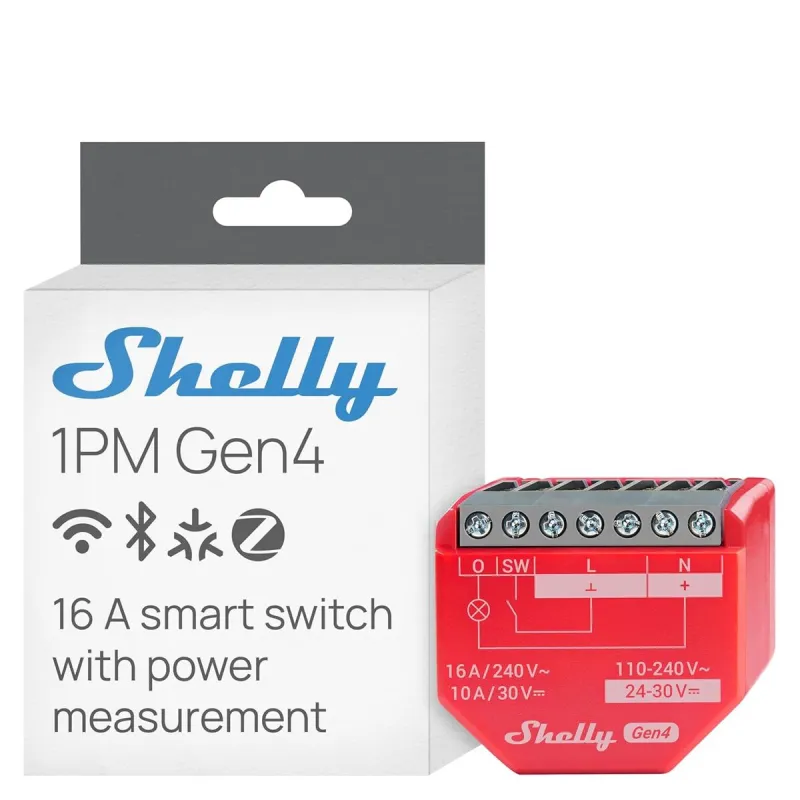 Älypistorasia Shelly S4SW-001P16EU Bluetooth Wi-Fi Bluetooth 5.0 10 A