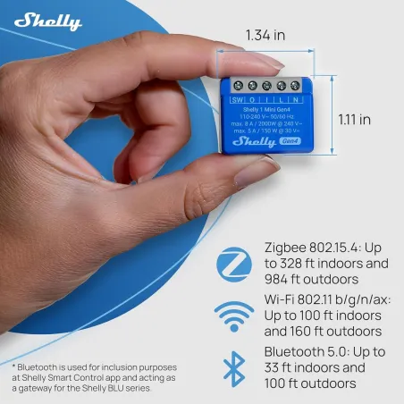 Smart Plug Shelly S4SW-001X8EUU Bluetooth Wi-Fi Bluetooth 5.0