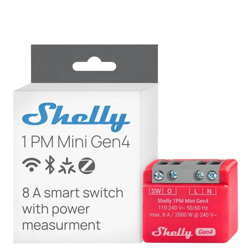 Smart Plug Shelly S4SW-001P8EU Bluetooth Wi-Fi Bluetooth 5.0