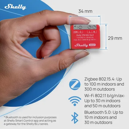 Nutipistik Shelly S4SW-001P8EU Bluetooth Wi-Fi Bluetooth 5.0